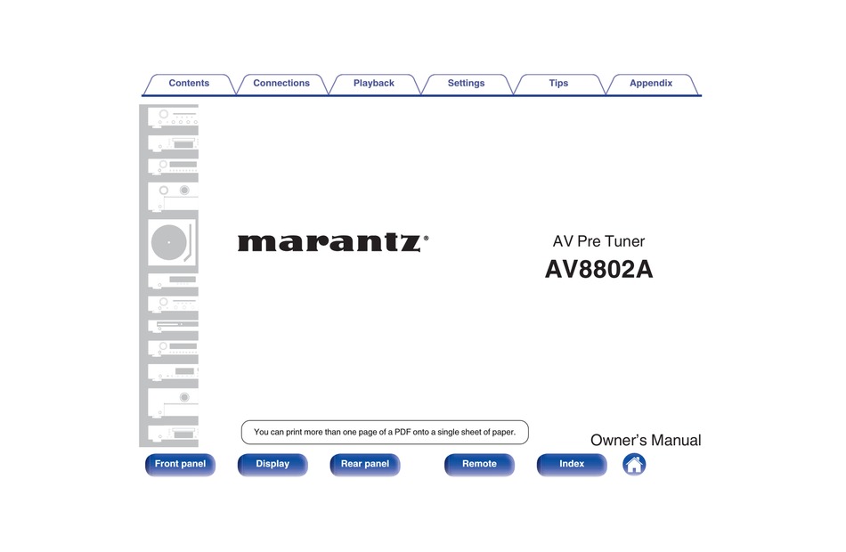 MARANTZ AV8802A OWNER'S MANUAL Pdf Download | ManualsLib