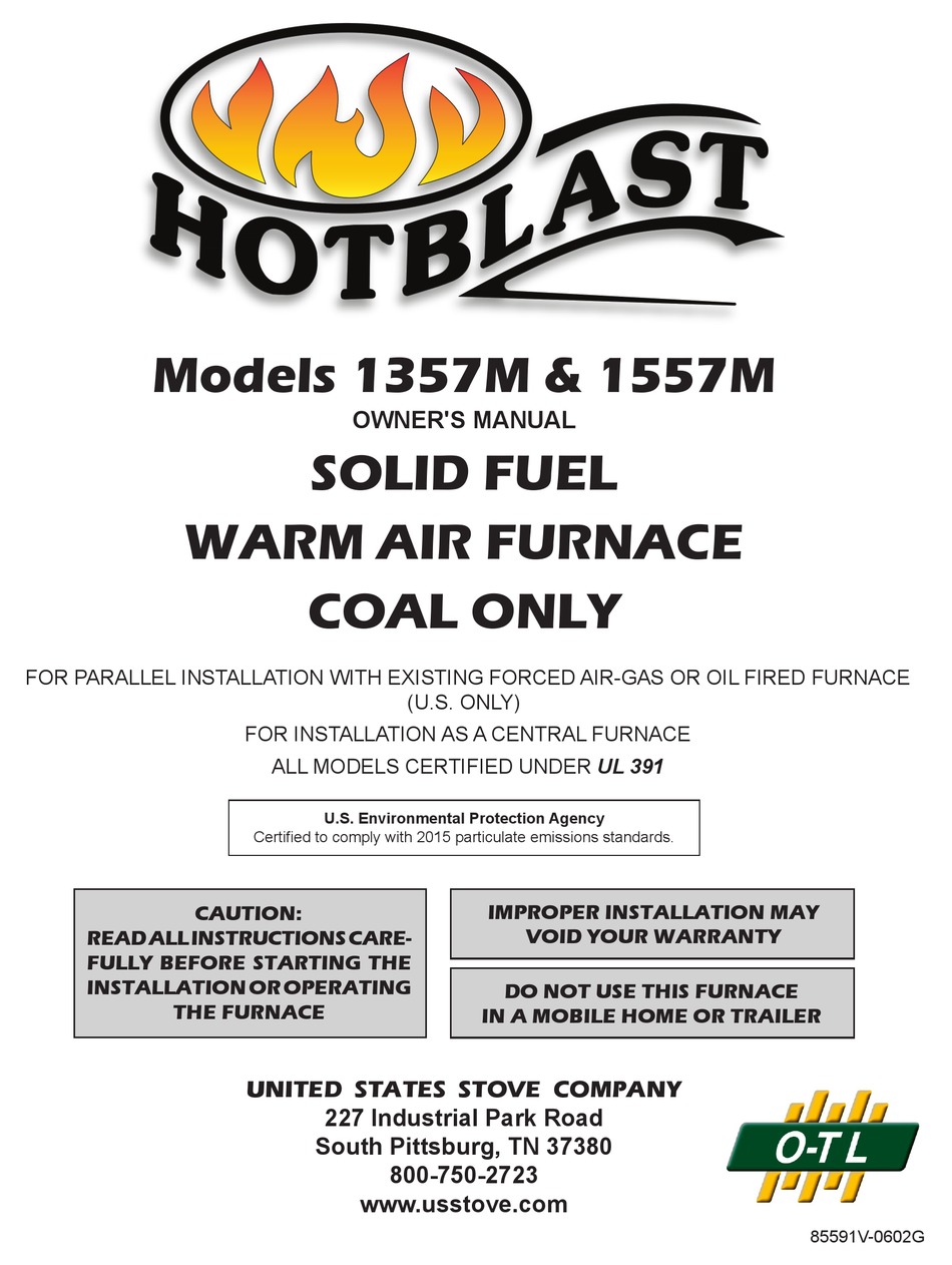 HOTBLAST 1357M OWNER'S MANUAL Pdf Download | ManualsLib