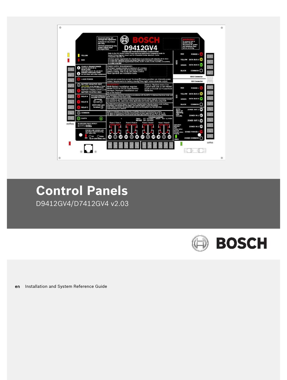 Bosch D9412gv4 Installation And System Reference Manual Pdf Download Manualslib