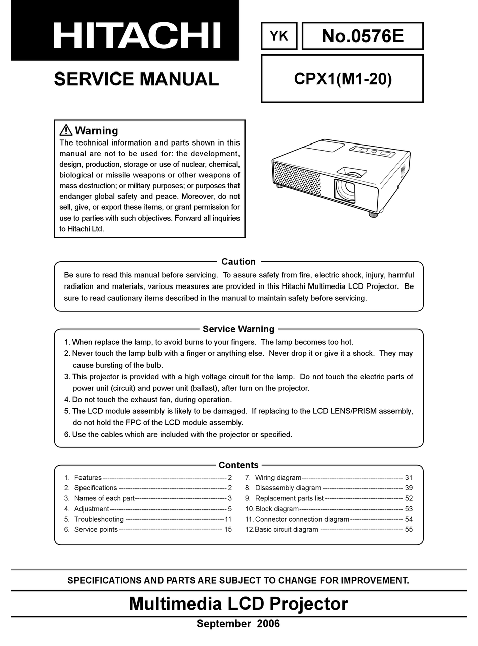 HITACHI CPX1 SERVICE MANUAL Pdf 