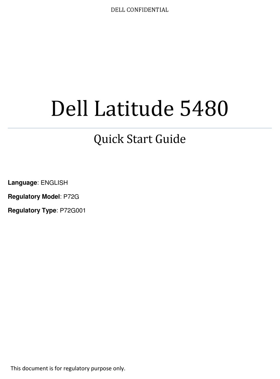 DELL LATITUDE 5480 QUICK START MANUAL Pdf Download | ManualsLib