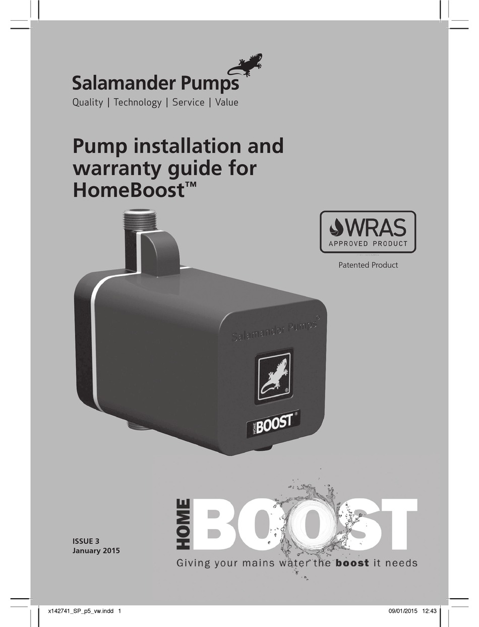 SALAMANDER PUMPS HOMEBOOST INSTALLATION MANUAL Pdf Download ManualsLib