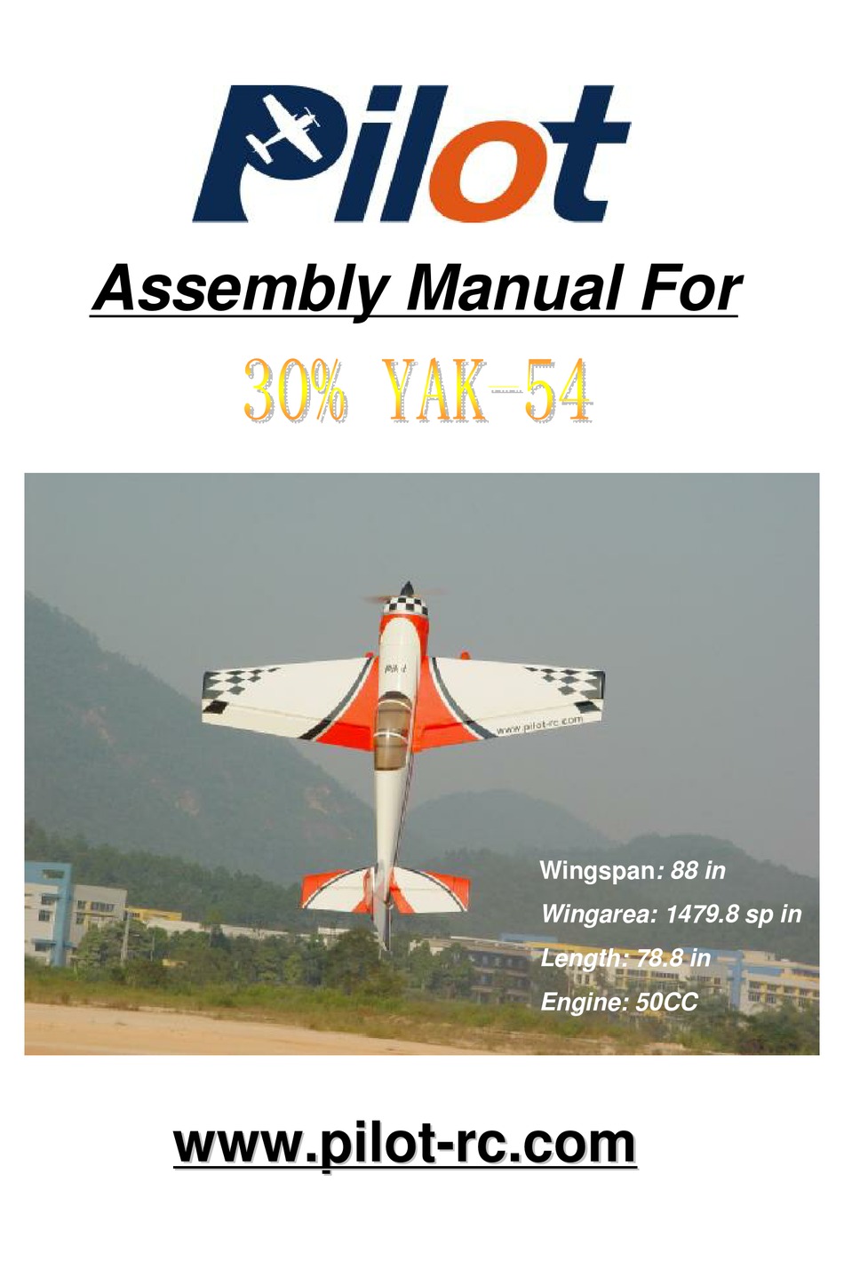 PILOT RC 50CC YAK54 ASSEMBLY MANUAL Pdf Download ManualsLib