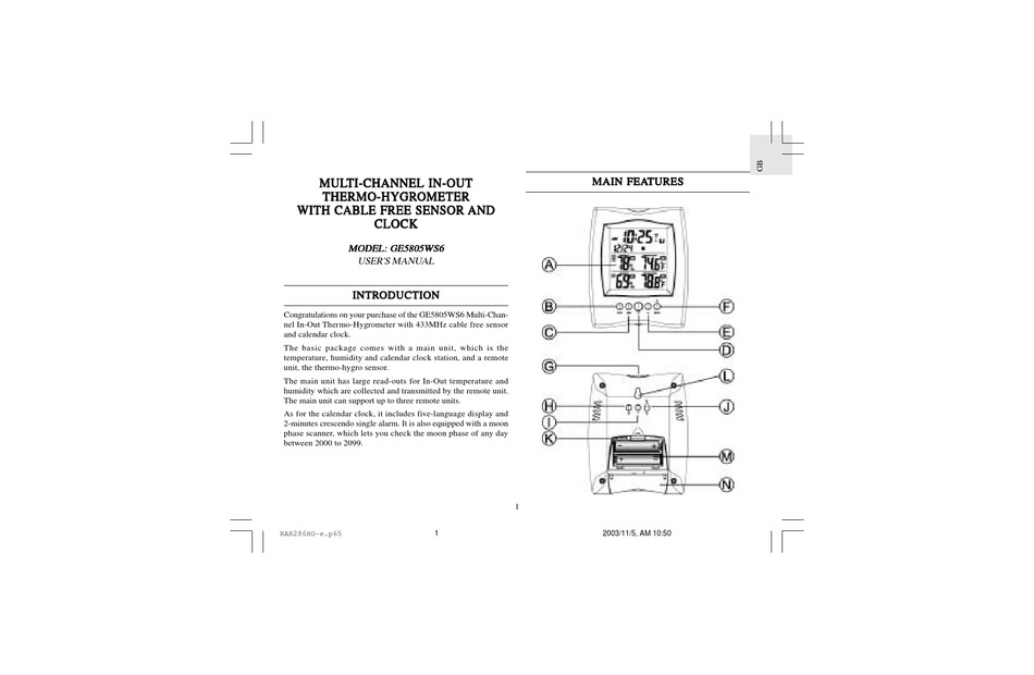 GE WIRING DEVICES & SPECIALTY PRODUCTS GE5805WS6 USER MANUAL Pdf