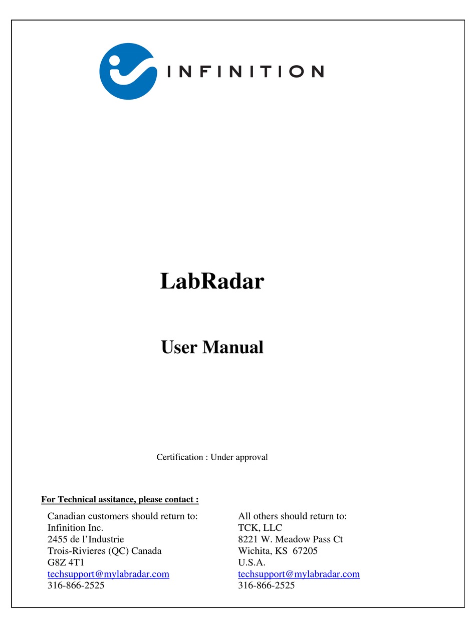 INFINITION LABRADAR USER MANUAL Pdf Download ManualsLib