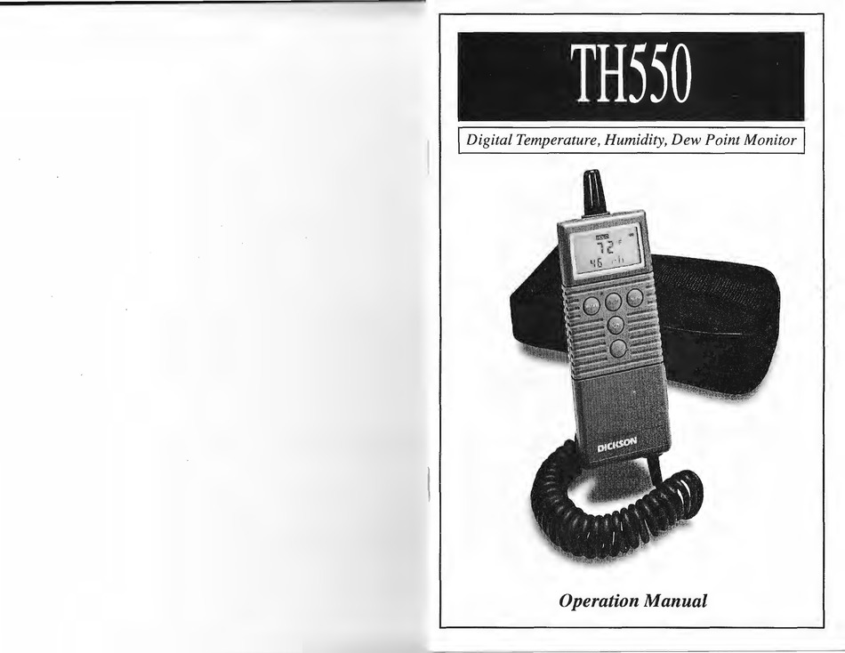 DICKSON TH550 OPERATION MANUAL Pdf Download ManualsLib
