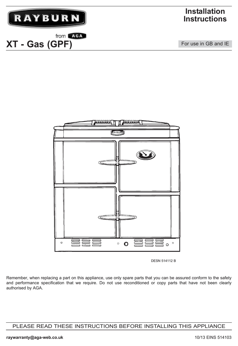 rayburn cookmaster xt