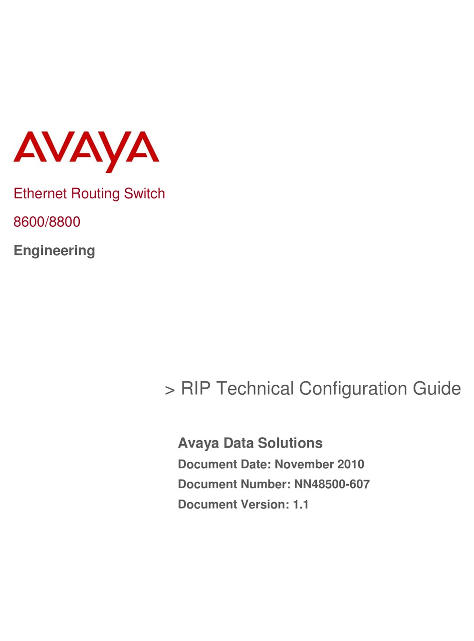 AVAYA 8600 TECHNICAL CONFIGURATION MANUAL Pdf Download | ManualsLib