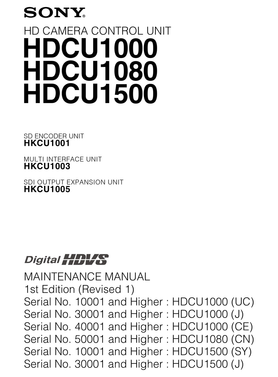 Sony HKCU-1005 SDI Output Expansion 