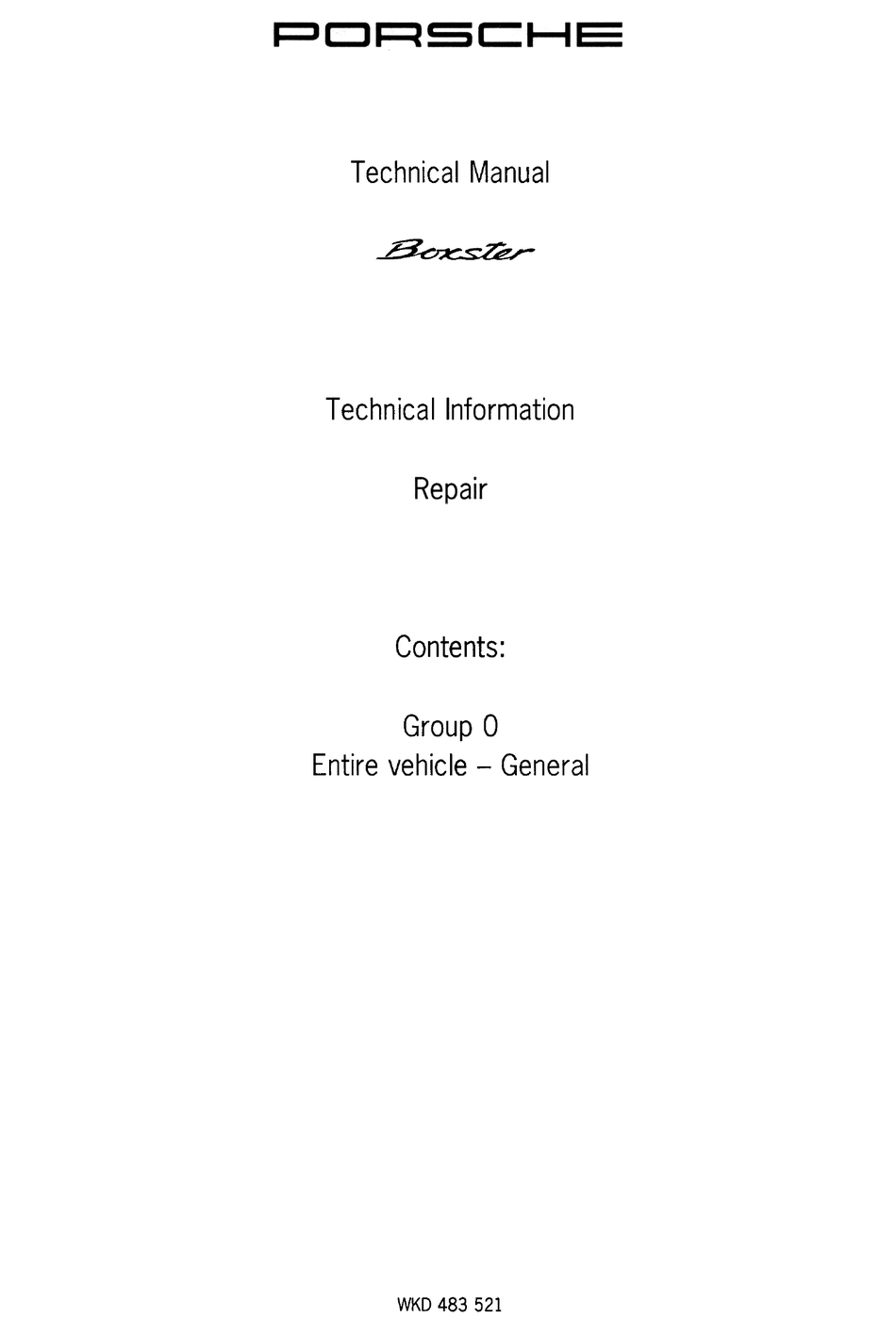 PORSCHE BOXSTER 1999 TECHNICAL MANUAL Pdf Download | ManualsLib