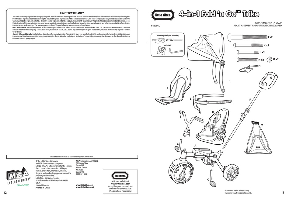 LITTLE TIKES 643996C USER MANUAL Pdf Download ManualsLib