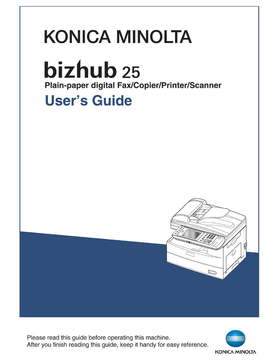 Konica Minolta Bizhub 25 User Manual Pdf Download Manualslib