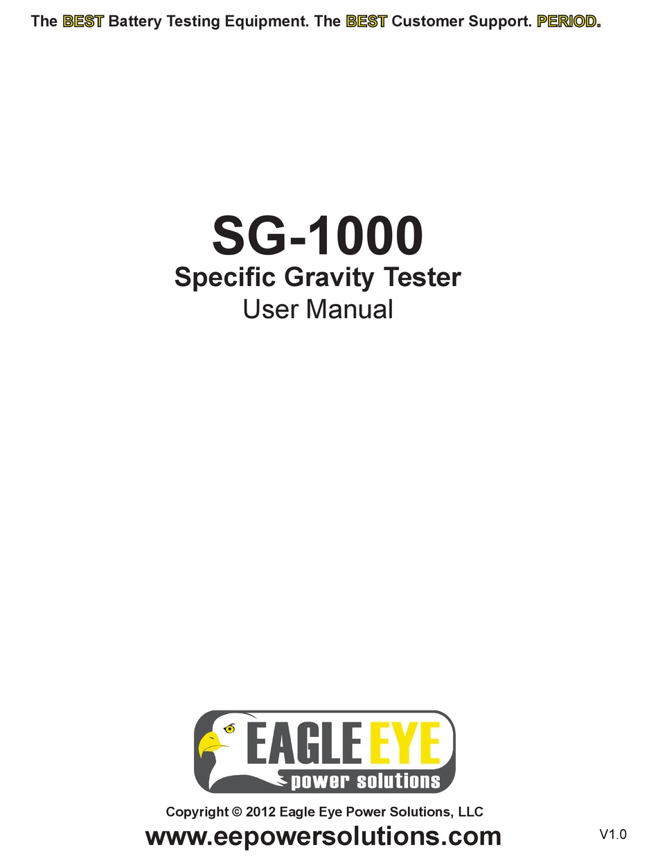 Eagle Eye - SG-1000 DIGITAL HYDROMETER / SPECIFIC GRAVITY TESTER, Eagle  Eye Testing Equipment