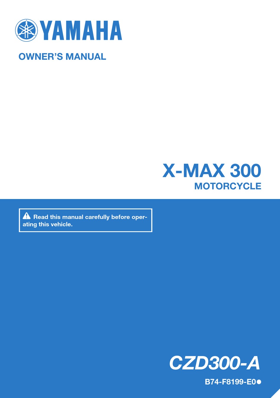 Yamaha X Max 300 Owner S Manual Pdf Download Manualslib