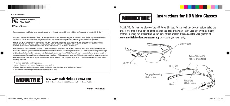 Moultrie MCG-13039 HD Video Camera Glasses for sale online 