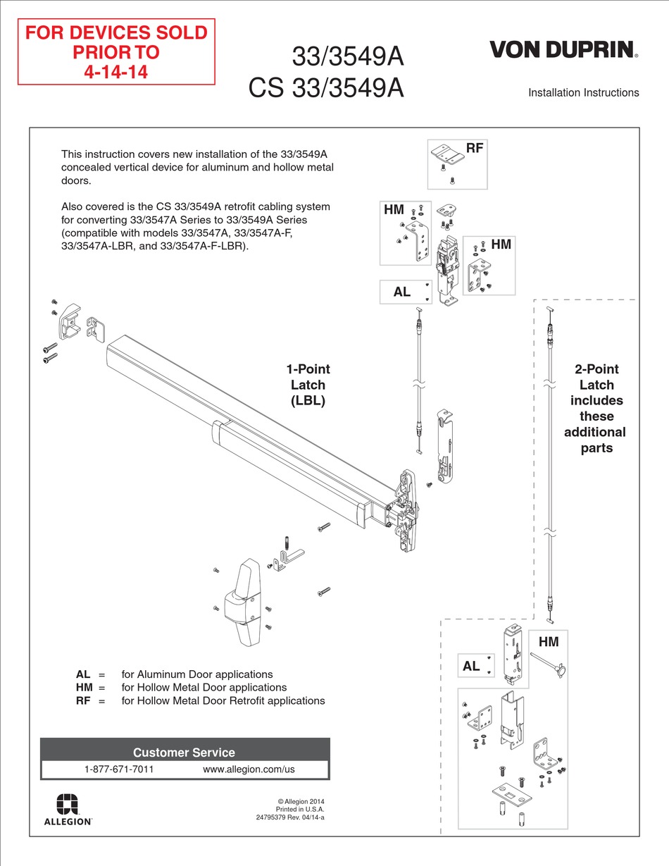 VON DUPRIN 33 INSTALLATION INSTRUCTIONS MANUAL Pdf Download | ManualsLib | Von Duprin 6300 Wire Diagram | | ManualsLib