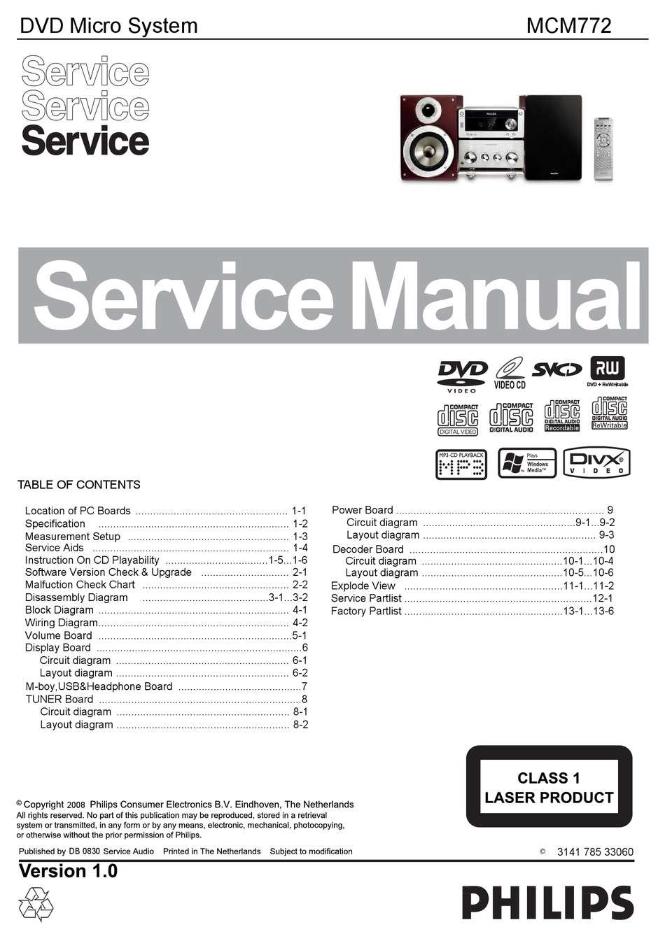 Philips Mcm772 Service Manual Pdf Download Manualslib