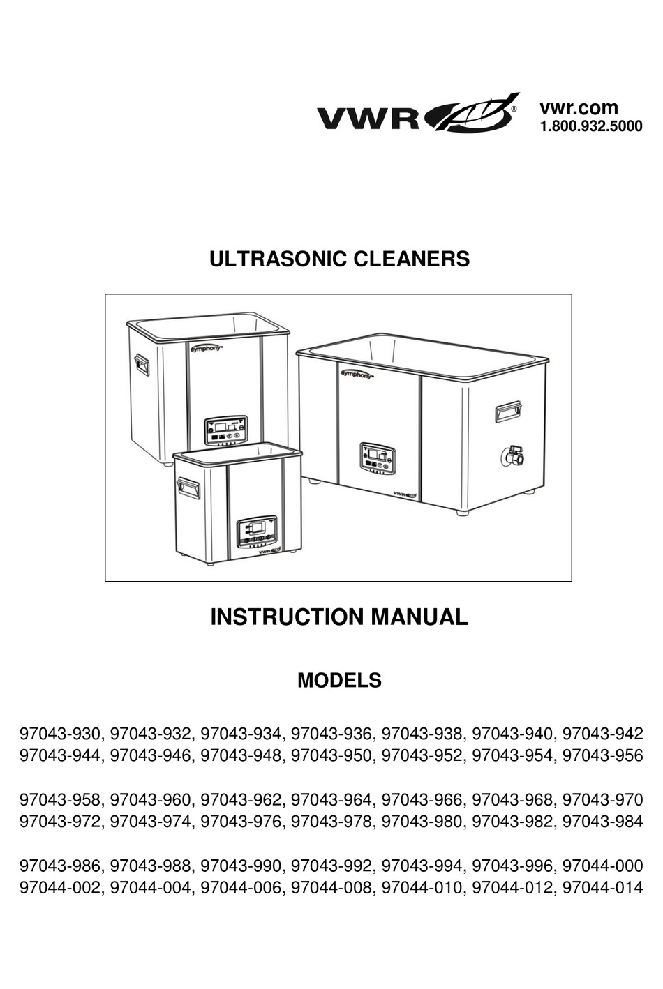 VWR 97043930 INSTRUCTION MANUAL Pdf Download ManualsLib