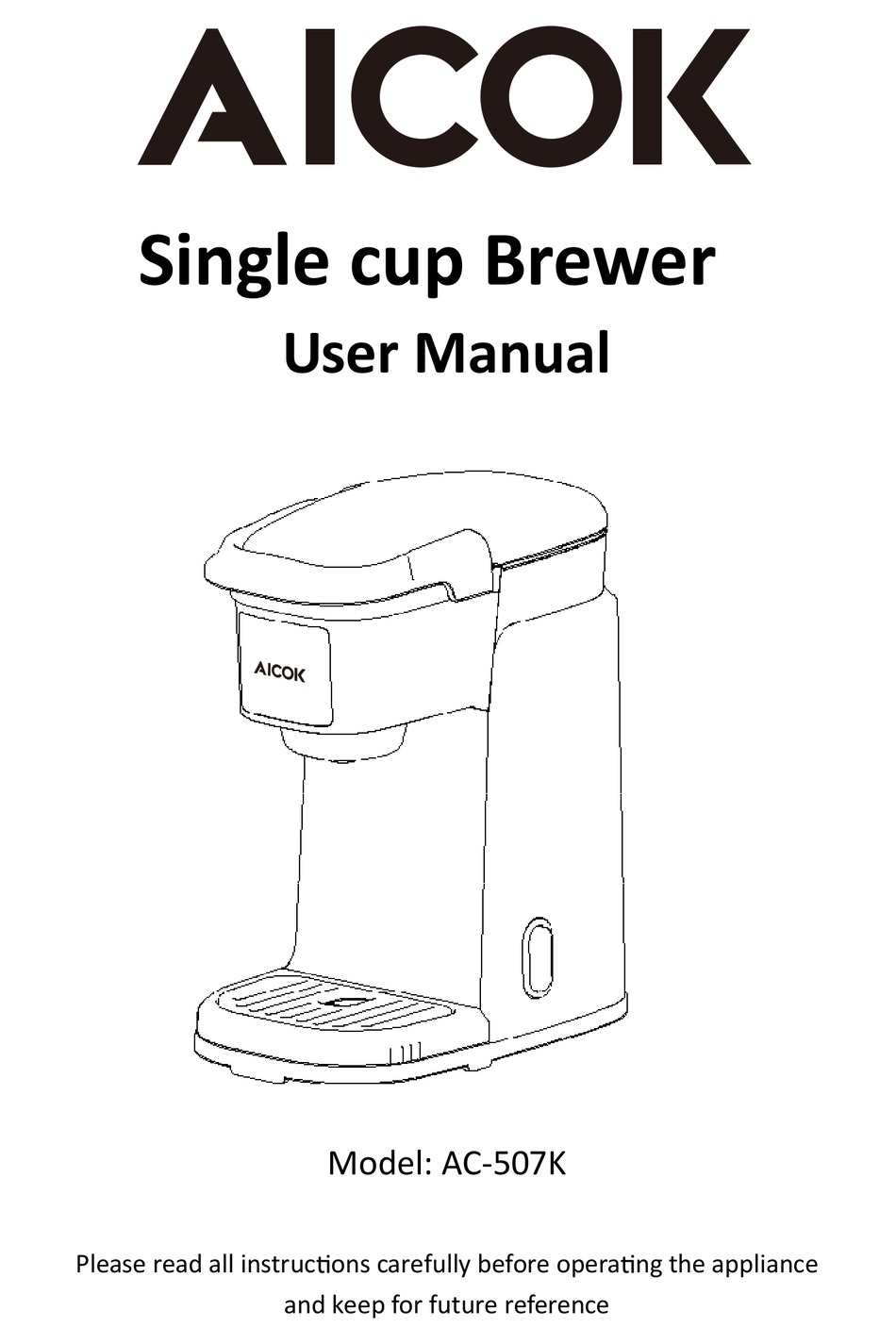 AICOK AC-507K USER MANUAL Pdf Download 