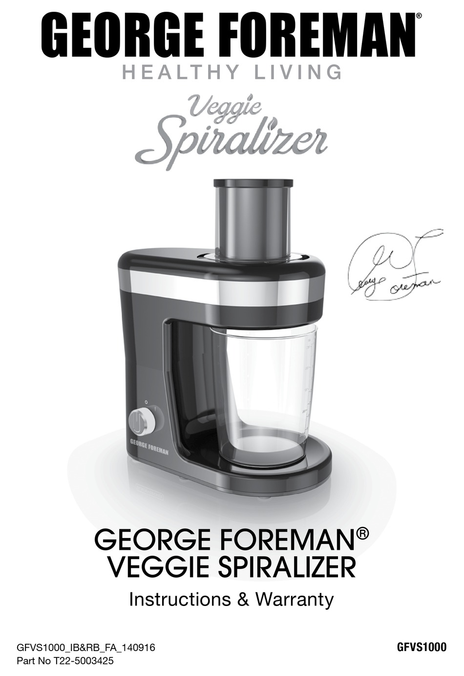 GEORGE FOREMAN GFVS1000 INSTRUCTION MANUAL Pdf Download | ManualsLib