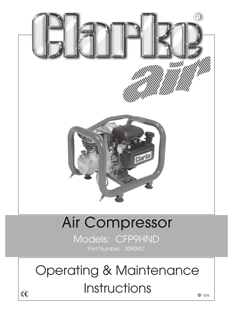 CLARKE CFP9HND OPERATING & MAINTENANCE INSTRUCTIONS Pdf Download