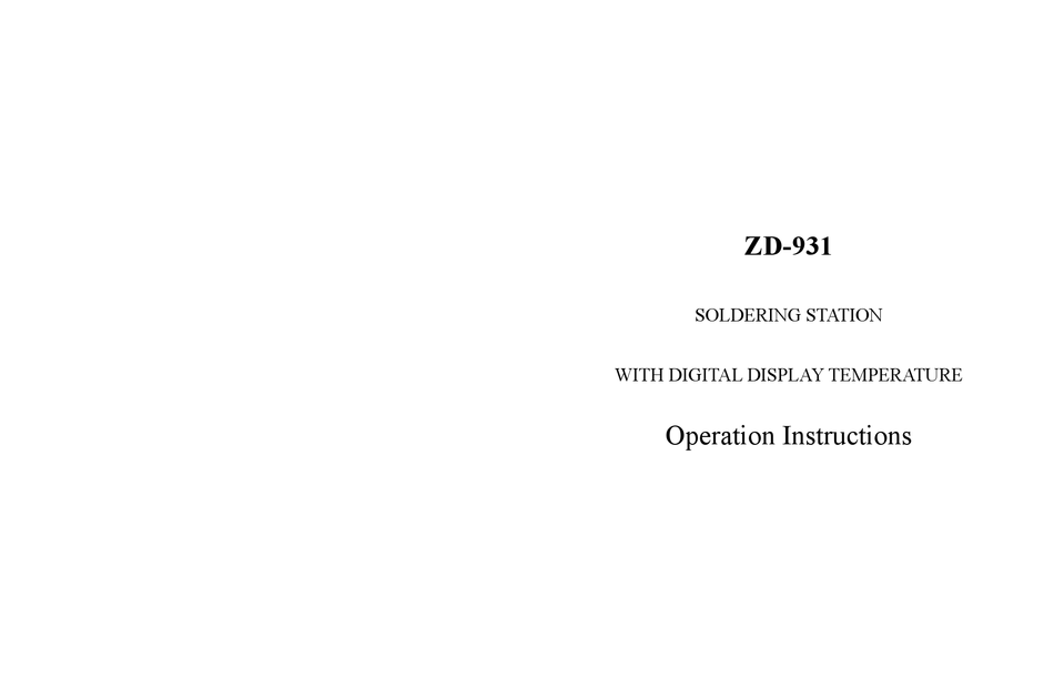 ZD-931 de Zhongdi - Estacion Soldadura Control Temperatura