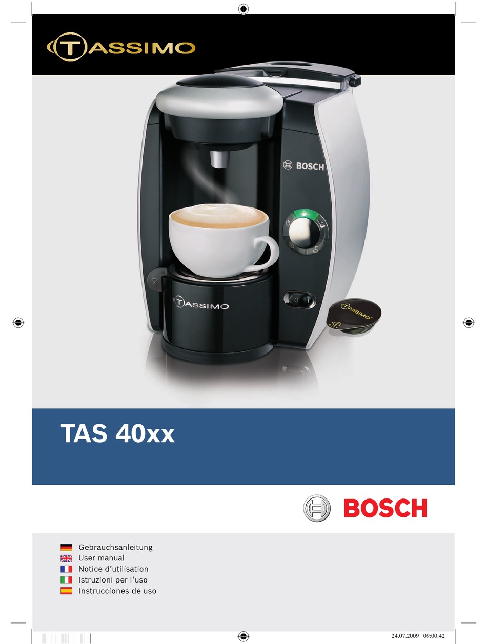 TASSIMO TAS 40XX SERIES USER MANUAL Pdf Download | ManualsLib