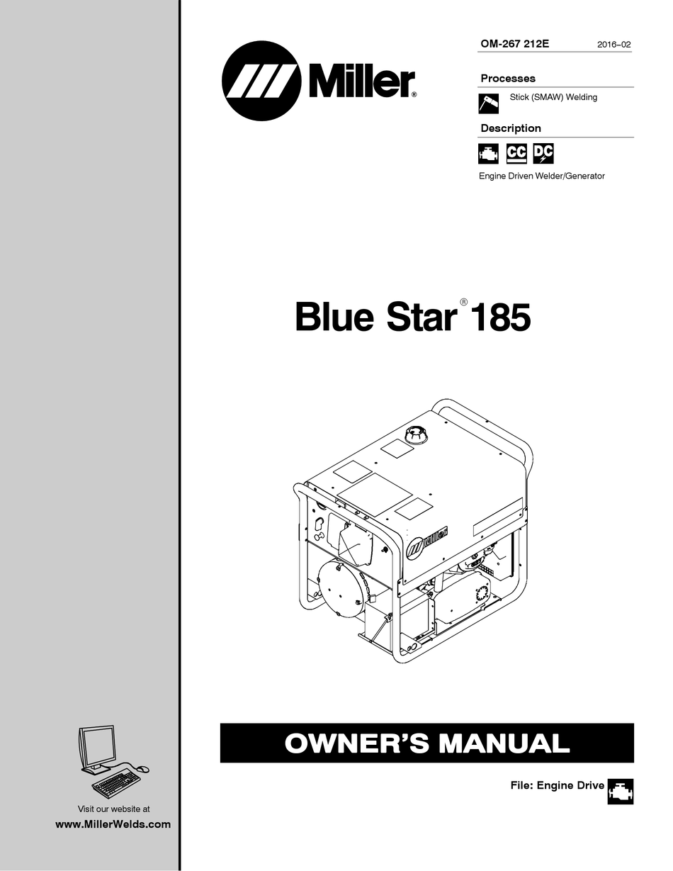 MILLER BLUE STAR 185 OWNER'S MANUAL Pdf Download | ManualsLib