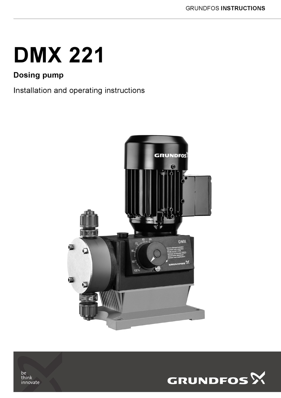GRUNDFOS DMX 221 INSTALLATION AND OPERATING INSTRUCTIONS MANUAL Pdf