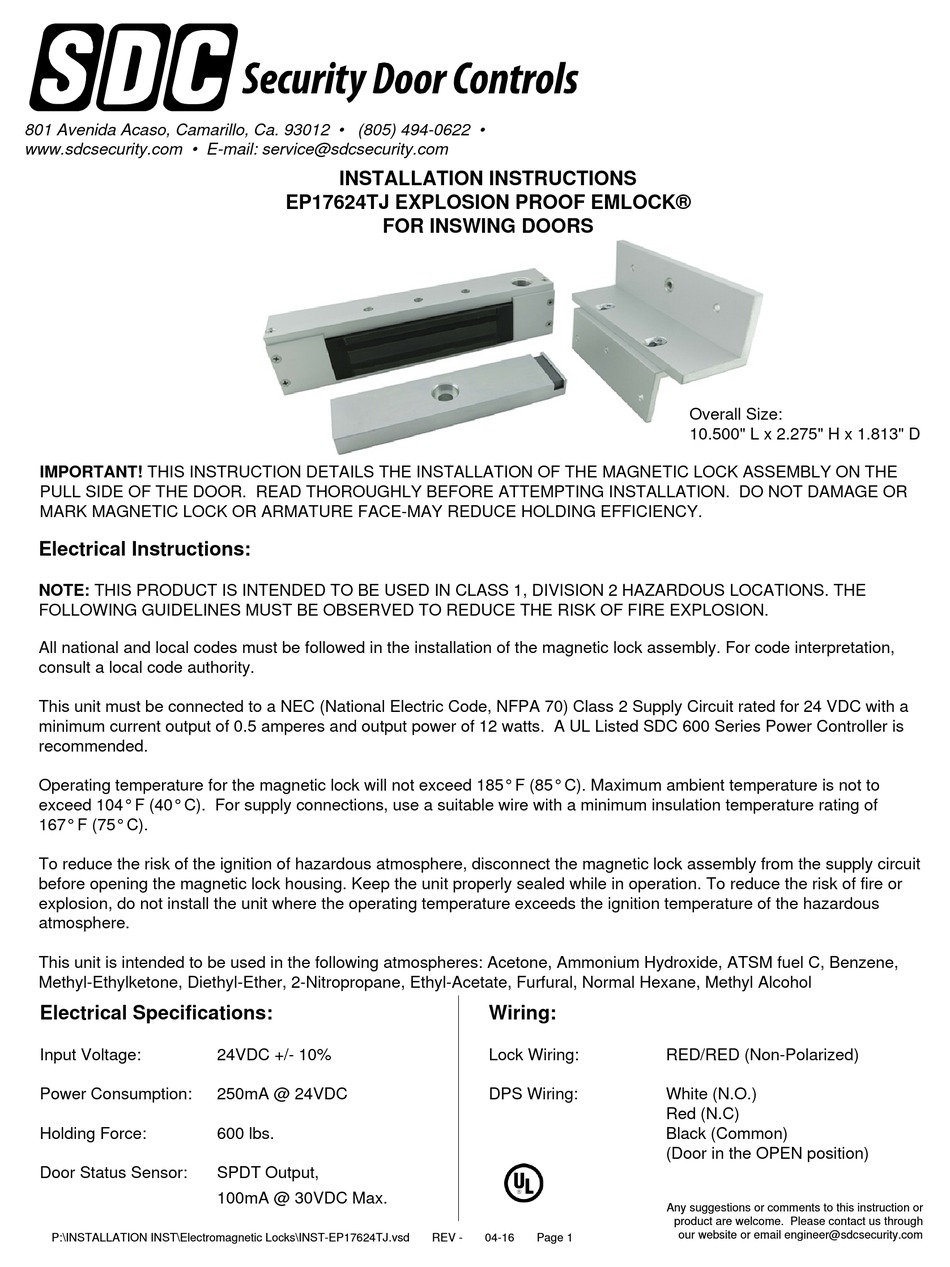 Sdc 1511 Maglock Manual edu.svet.gob.gt