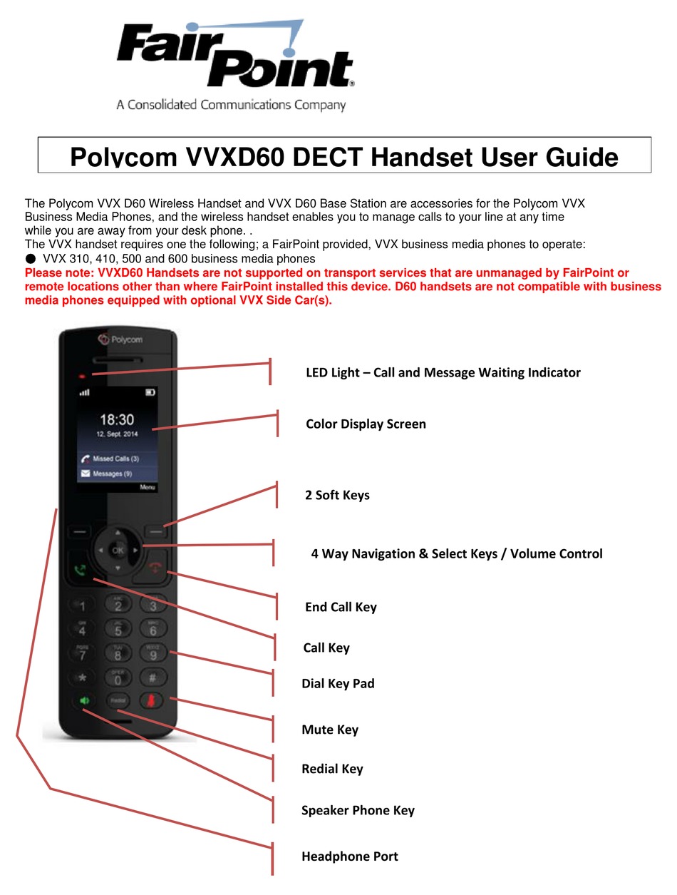 POLYCOM VVXD60 USER MANUAL Pdf Download | ManualsLib