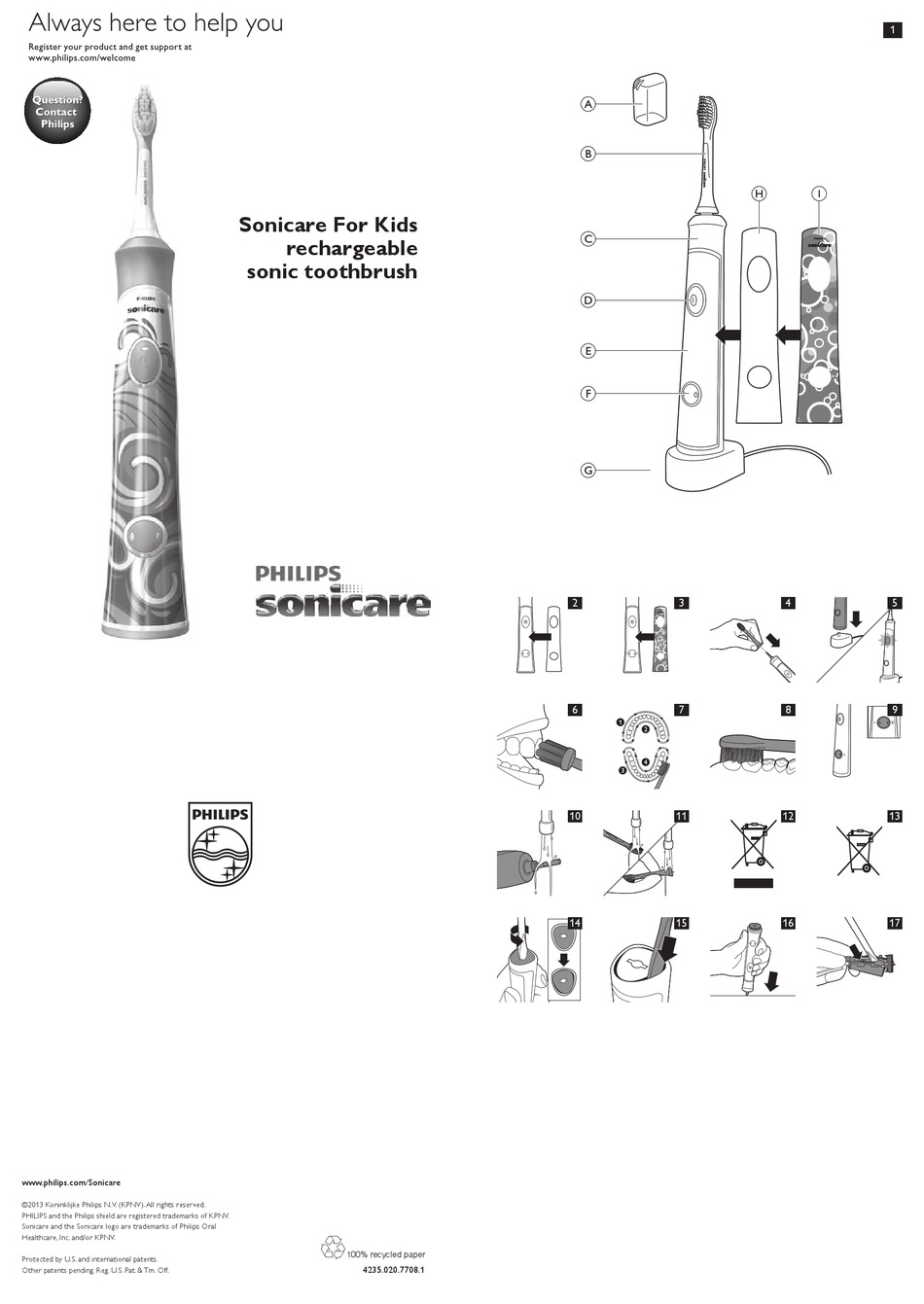 Philips Sonicare For Kids User Manual Pdf Download Manualslib