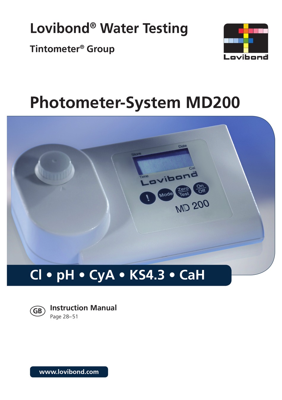 LOVIBOND MD200 INSTRUCTION MANUAL Pdf Download ManualsLib