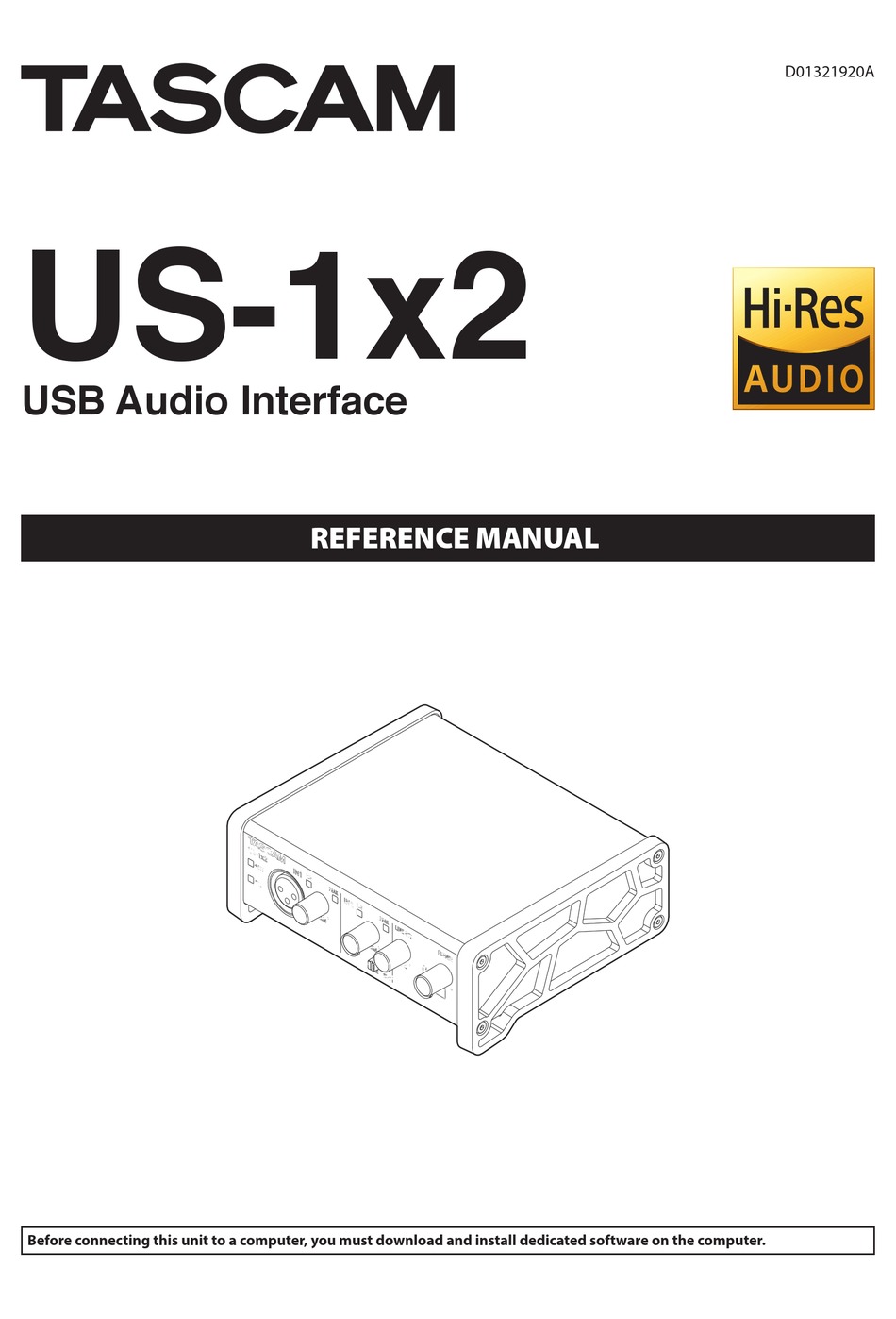 Tascam Us 1x2 Reference Manual Pdf Download Manualslib