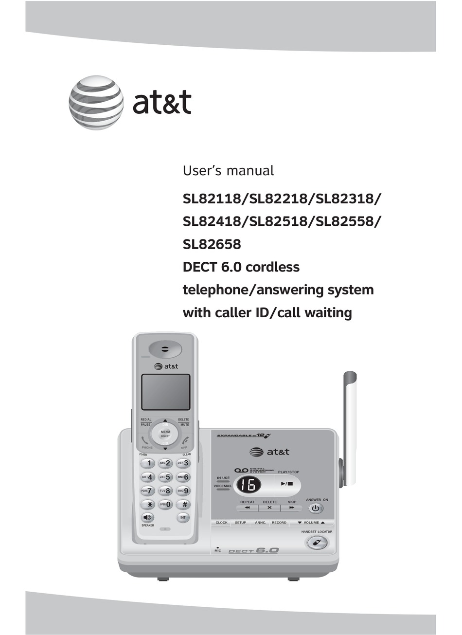 AT&T SL82118 USER MANUAL Pdf Download | ManualsLib