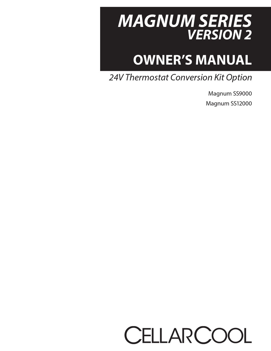 CELLARCOOL MAGNUM SS9000 OWNER'S MANUAL Pdf Download ManualsLib