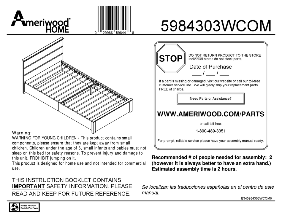 AMERIWOOD HOME INSTRUCTION BOOKLET Pdf Download ManualsLib