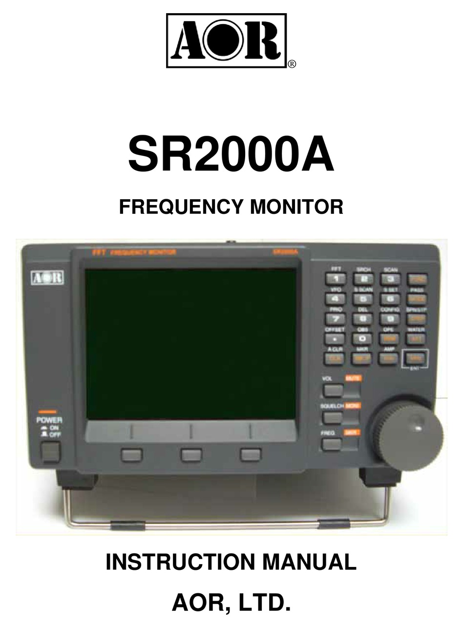 AOR SR2000A INSTRUCTION MANUAL Pdf Download | ManualsLib