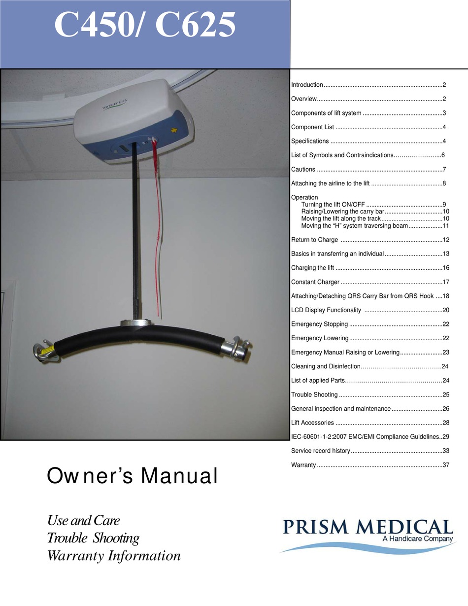 PRISM MEDICAL UK C450 OWNER'S MANUAL Pdf Download ManualsLib