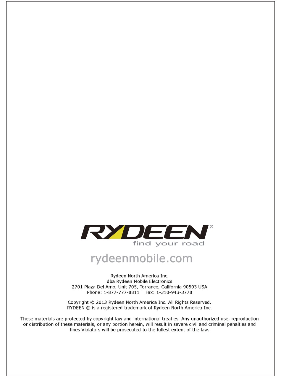 RYDEEN RDV3603D OWNER'S MANUAL Pdf Download ManualsLib