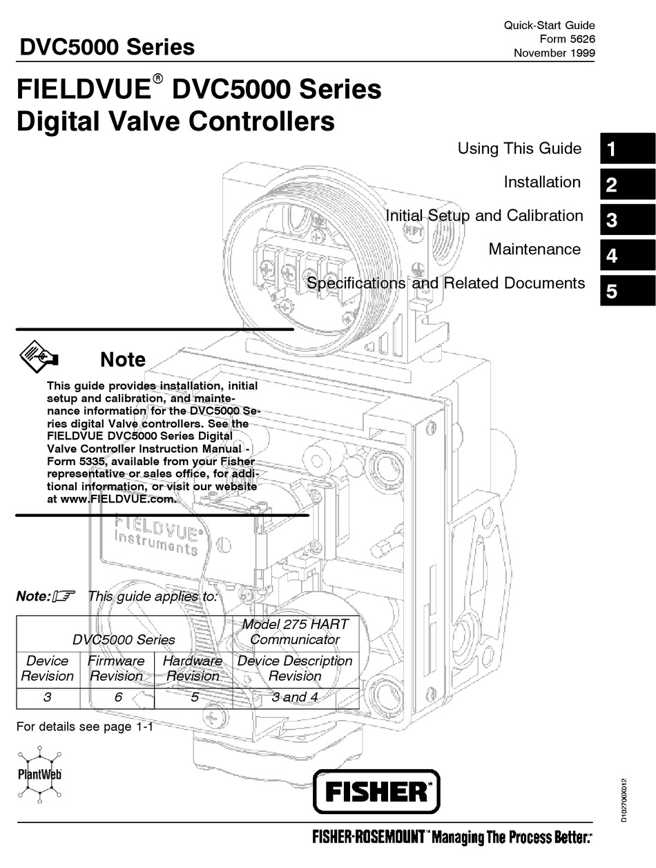 Fisher Fieldvue Dvc5010 Quick Start Manual Pdf Download Manualslib Fisher Fieldvue Dvc5010 Quick Start Manual Pdf Download Manualslib