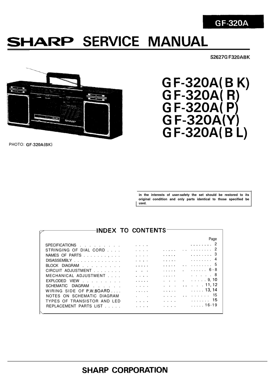 Sharp Gf 3a Service Manual Pdf Download Manualslib