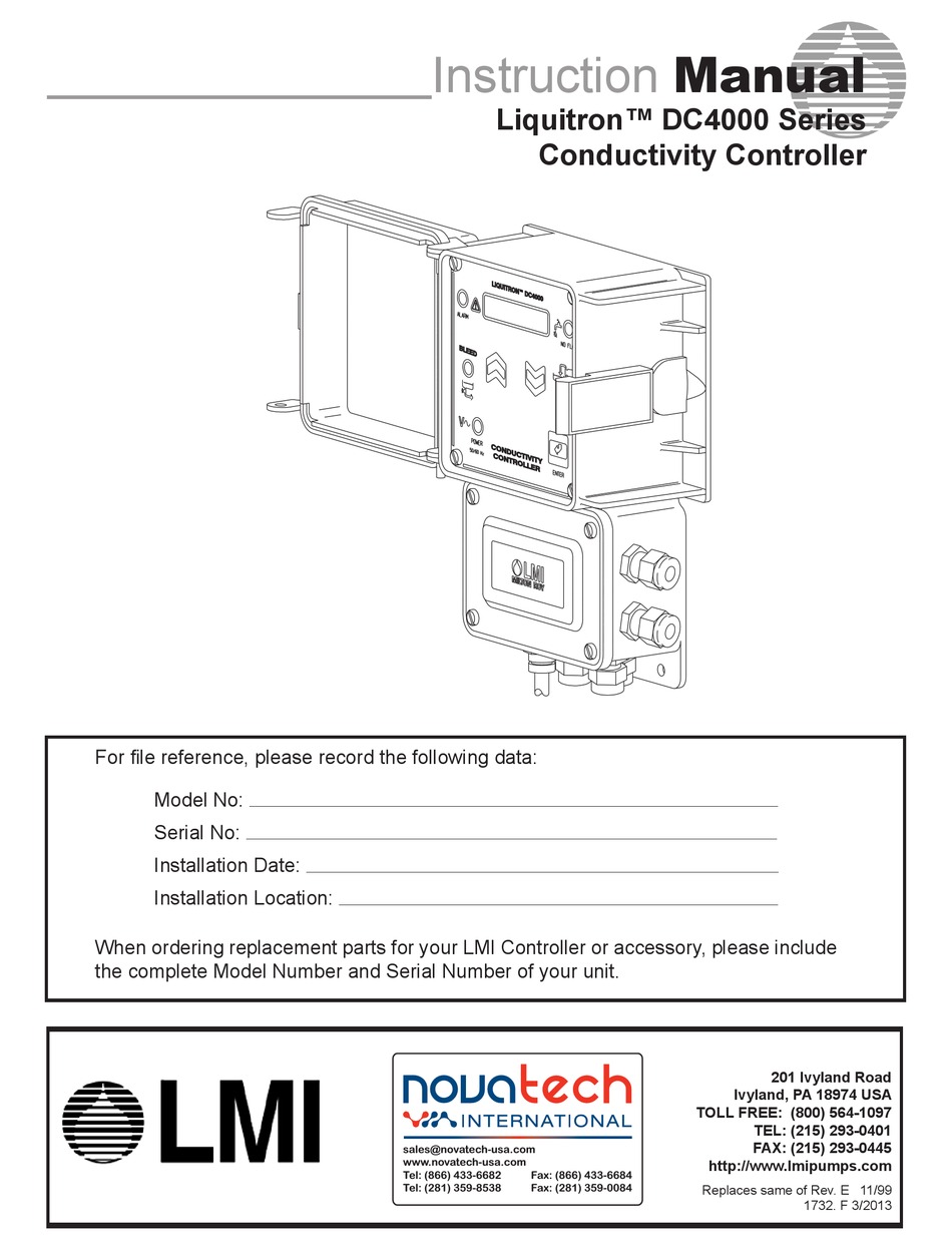 LMI TECHNOLOGIES LIQUITRON DC4000 SERIES INSTRUCTION MANUAL Pdf ...