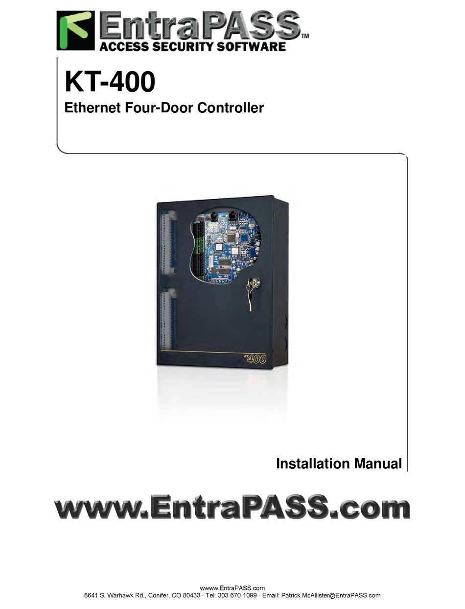 ENTRAPASS KT400 INSTALLATION MANUAL Pdf Download ManualsLib