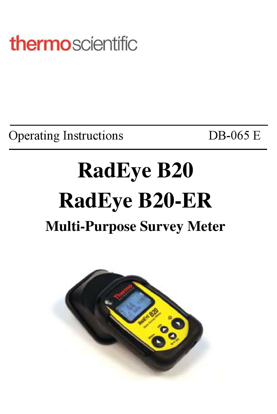 THERMO SCIENTIFIC RADEYE B20 OPERATING INSTRUCTIONS MANUAL Pdf Download