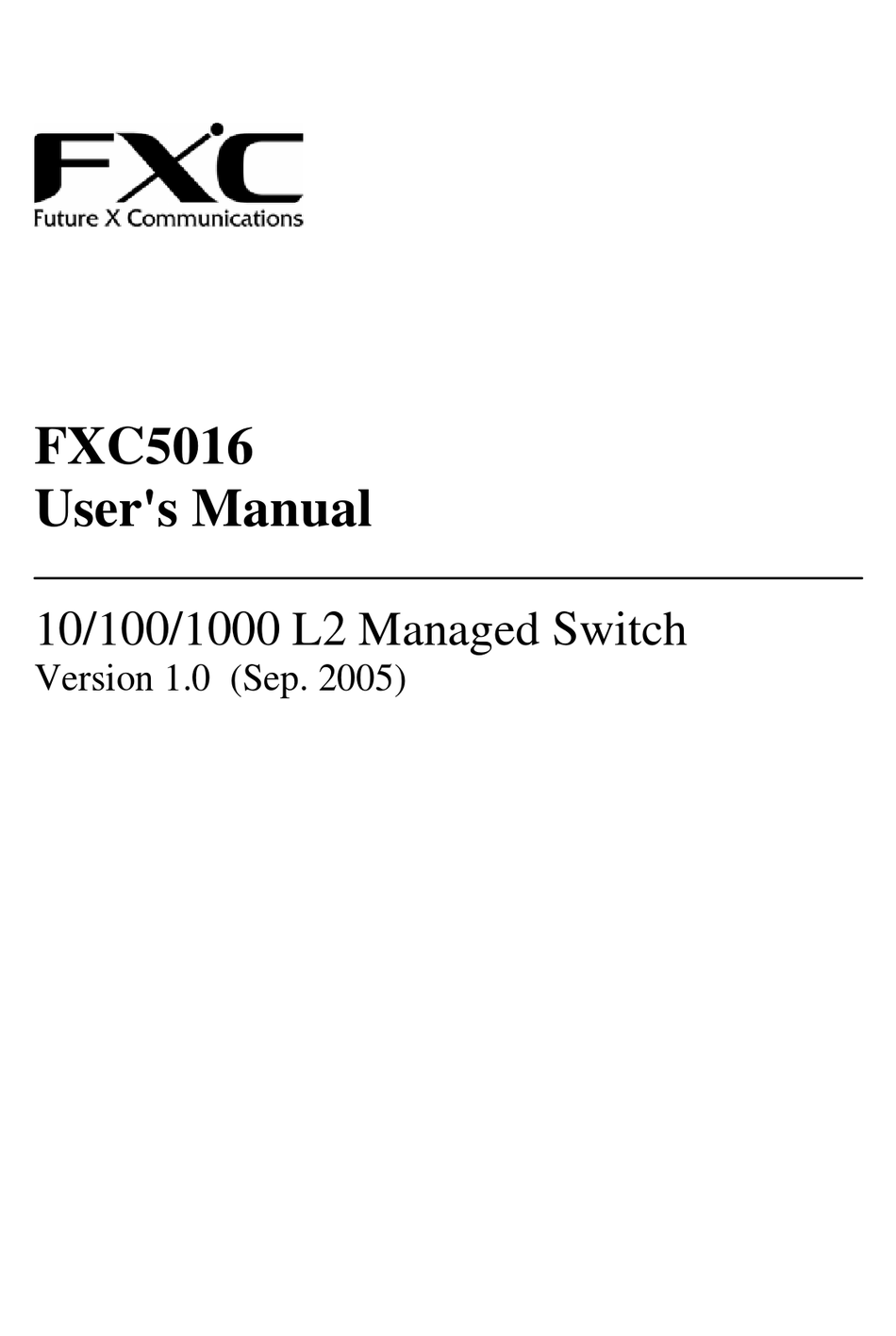 FXC FXC5016 USER MANUAL Pdf Download | ManualsLib