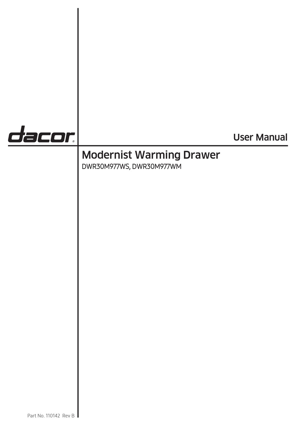 DACOR DWR30M977WS USER MANUAL Pdf Download | ManualsLib