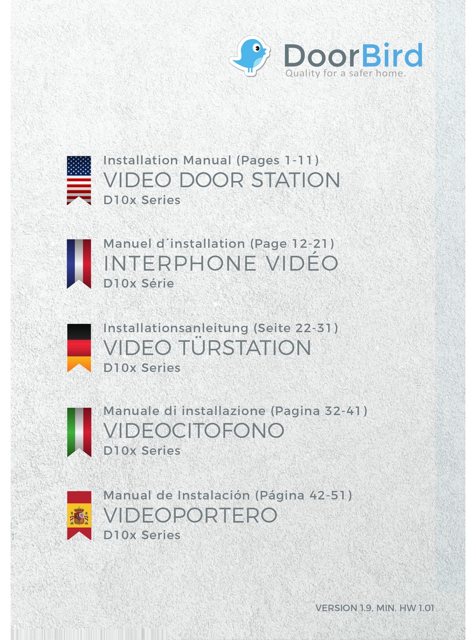 DOORBIRD D10X SERIES INSTALLATION MANUAL Pdf Download ManualsLib