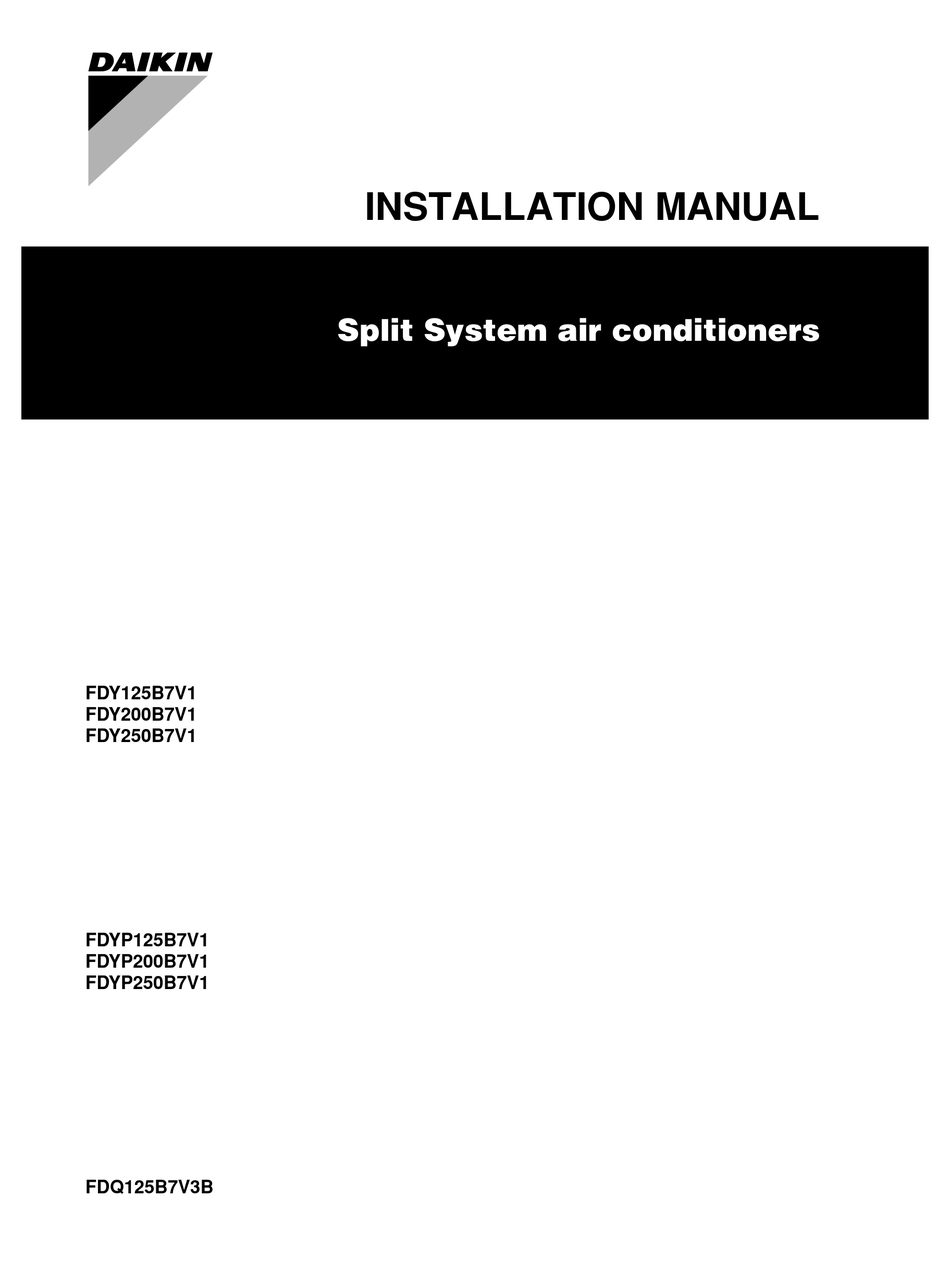daikin installation manual pdf