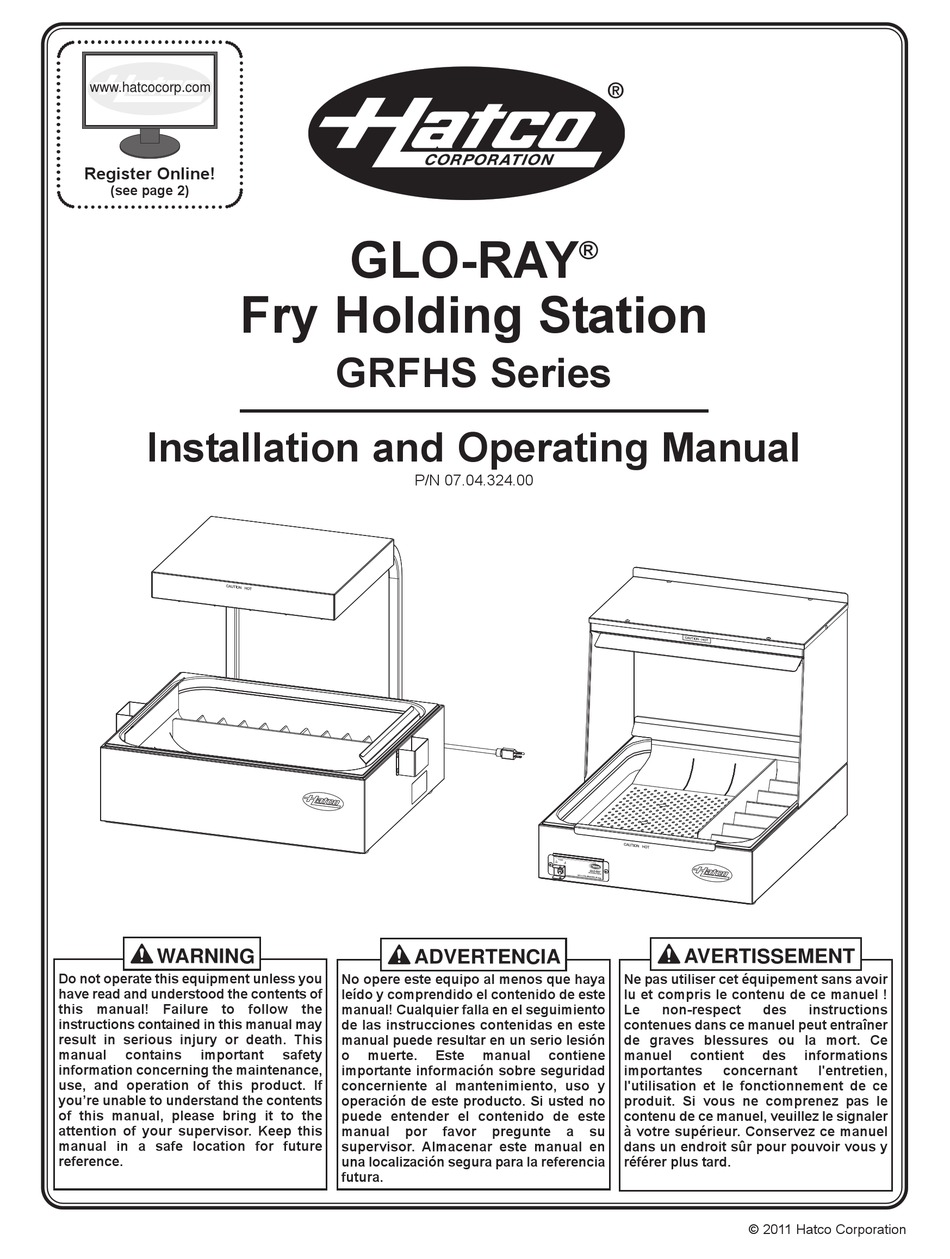 Hatco GRFHS-21 GLO-RAY Portable Fry Holding Station